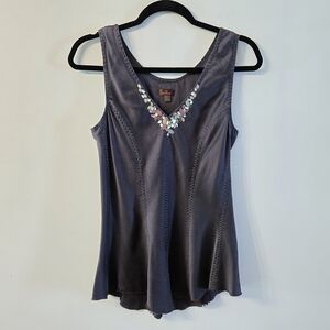 Danier V-Neck Tank with Embellishment